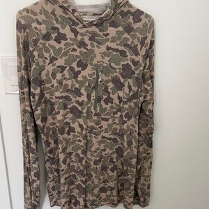 Camouflage Long Sleeve Hoodie Sun Shirt